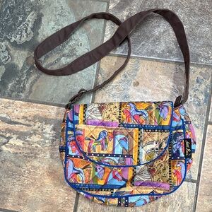 Laurel Burch Multicolor Crossbody Bag with Bird Motif